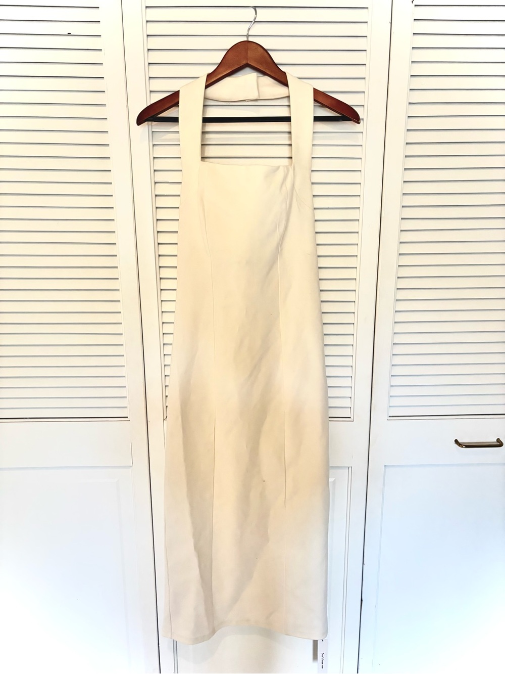 Reformation Cream Midi Apron Halter Dress